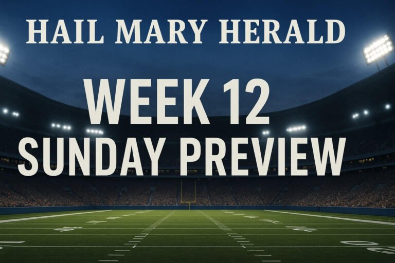 Week 12 Sunday Preview: Playoff Push, Statement Games, and Fantasy Football Panic Buttons